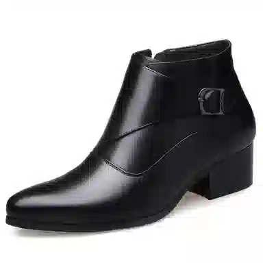 LUOMAIKE Leather Casual Ankle Boots Black