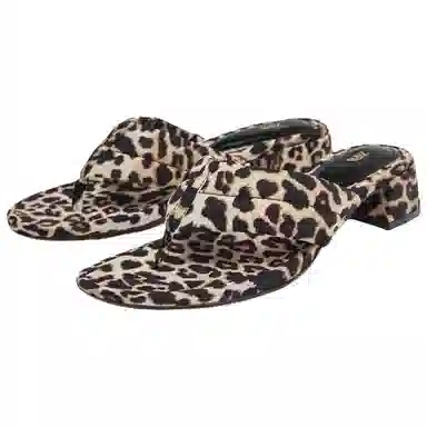 ZARA Retro Flip Flops Leopard