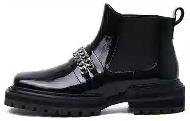 STOOSHE Future Series Black Patent Chelsea Boots