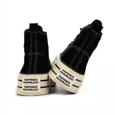 Mengsai High Top Canvas Sneakers Black