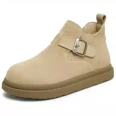 百思图 二层牛皮 百搭复古 勃肯鞋平跟 低帮 生活休闲鞋 女款