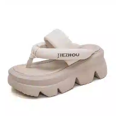 杰骤 厚底增高 时尚精致人字拖鞋 女款