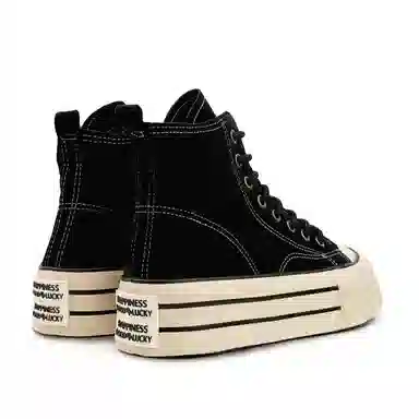 Mengsai High Top Canvas Sneakers Black