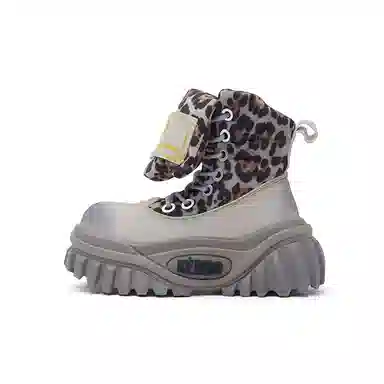 KEDDO Retro Leopard Platform Boots