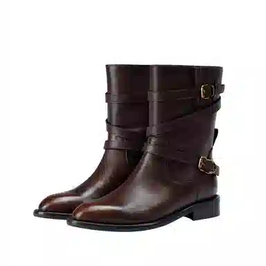BREAD TREE Short Boots 3cm Women's Dark Chocolate