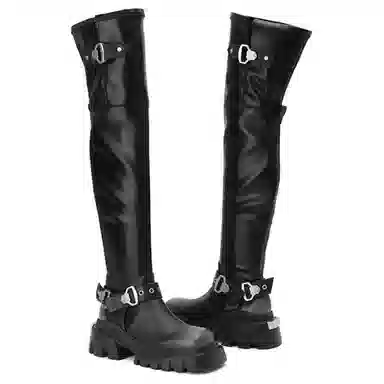 DAPHNE LAB Over-the-Knee Boots Black