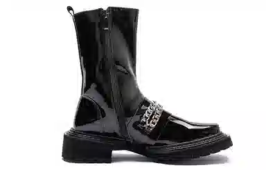 STOOSHE Future Series Square Toe Side Zipper Martin Boots Black