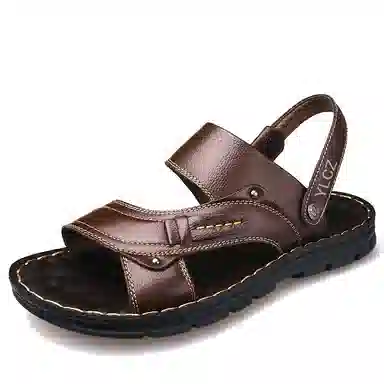 意利船长 头层牛皮 户外耐磨 轻便舒适 沙滩凉鞋 男款