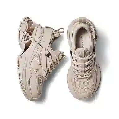 CHERYKALLY Breathable Platform Sneakers 7cm Beige