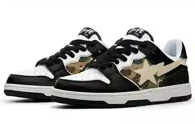 A BATHING APE SK8 Black White Camo