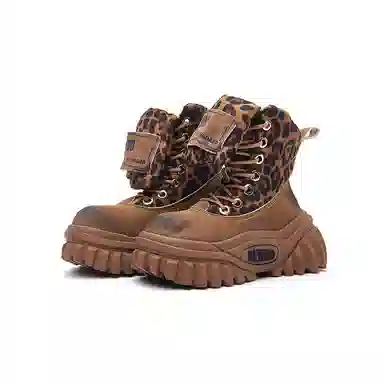 KEDDO Retro Leopard Platform Boots