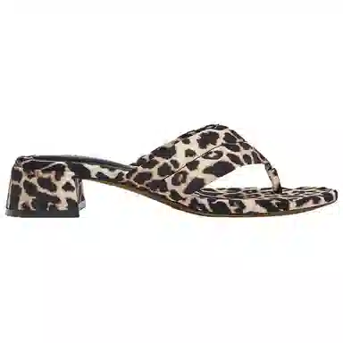 ZARA Retro Flip Flops Leopard