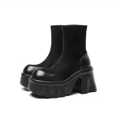CHERYKALLY Retro Platform Ankle Boots 10cm