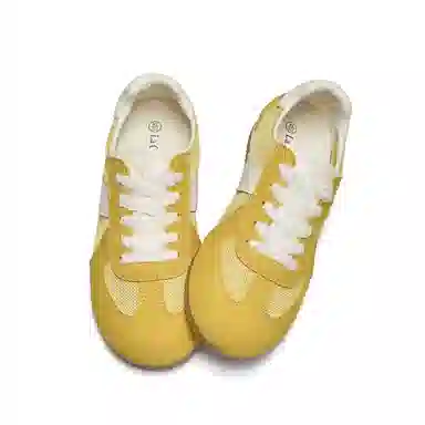 La Chapelle Mesh Leather Sneakers Yellow