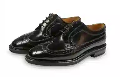 ANTONIO BAREZZI Brogue Business Round Toe Lace-Up Dress Shoes Black