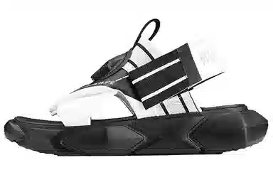 NORVINCY Platform Velcro Sandals Black White
