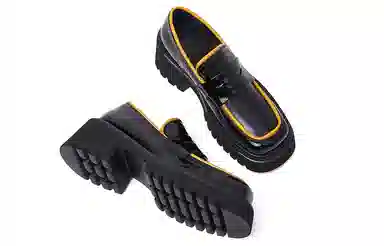 STOOSHE Newborn Platform Loafers Black Brown