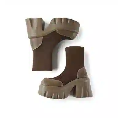 CHERYKALLY Retro Platform Ankle Boots 10cm