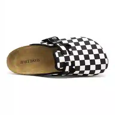 Hart Davis Checkered Clog Black White