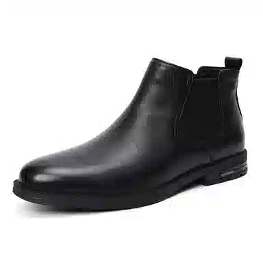 凯玛龙 牛皮革 时尚舒适 短筒 切尔西靴 男款 黑色