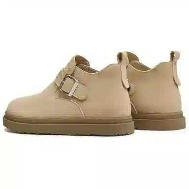 百思图 二层牛皮 百搭复古 勃肯鞋平跟 低帮 生活休闲鞋 女款