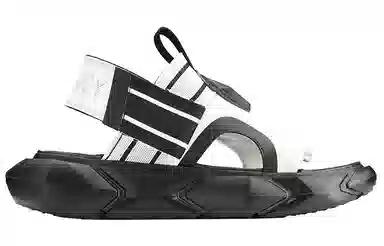 NORVINCY Platform Velcro Sandals Black White