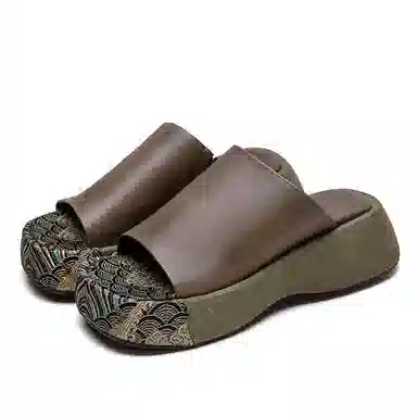 Jiezhou Retro Embroidered Slides