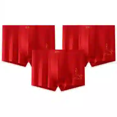 SEPTWOLVES Antibacterial Embroidered Underwear Set Red