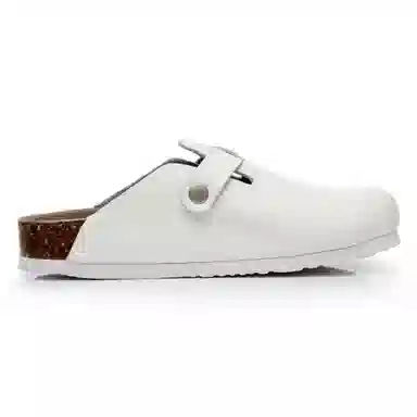 果洛菲 软木拖休闲舒适百搭平底懒人拖半拖情侣光面博肯鞋包头拖鞋 男女同款