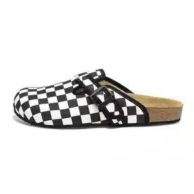 Hart Davis Checkered Clog Black White