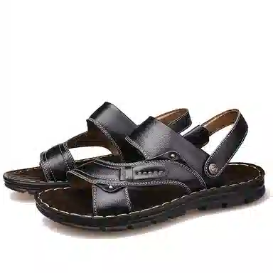 意利船长 头层牛皮 户外耐磨 轻便舒适 沙滩凉鞋 男款