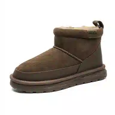 威世米邦 保暖防滑 厚底加绒一脚蹬 短筒 雪地靴 男款