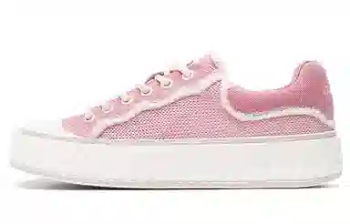 Dickies Low Canvas Sneakers White Peach Pink