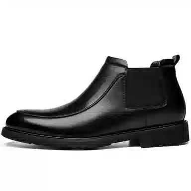 法派 潮流商务靴 中筒 切尔西靴 男款 黑色