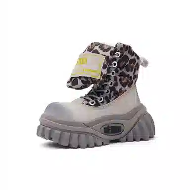 KEDDO Retro Leopard Platform Boots