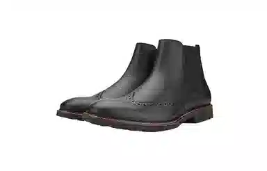 迪迈奇 皮革 布洛克舒适潮流时尚 短筒 切尔西靴 男款