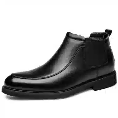 法派 潮流商务靴 中筒 切尔西靴 男款 黑色