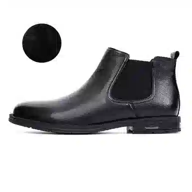 凯玛龙 牛皮革 时尚舒适 短筒 切尔西靴 男款 黑色