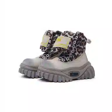 KEDDO Retro Leopard Platform Boots