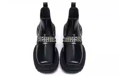 STOOSHE Future Series Black Patent Chelsea Boots