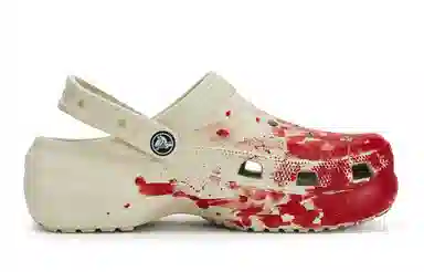 Crocs Classic Platform Clog Bone White Red