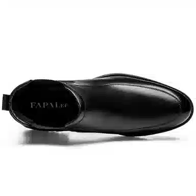 法派 潮流商务靴 中筒 切尔西靴 男款 黑色