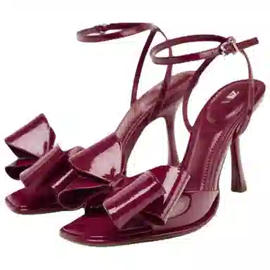 ZARA PU Elegant Strap Sandals 10cm Red