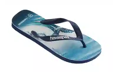 Havaianas Surf Print Flip Flops Blue