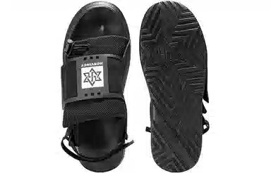 NORVINCY Velcro Drawstring Sandals Black