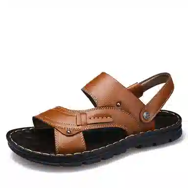 意利船长 头层牛皮 户外耐磨 轻便舒适 沙滩凉鞋 男款