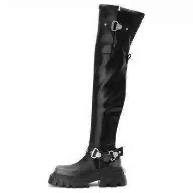 DAPHNE LAB Over-the-Knee Boots Black