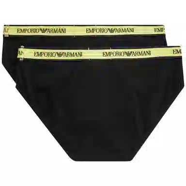 Emporio Armani Jacquard Triangle Briefs 2-Pack Black