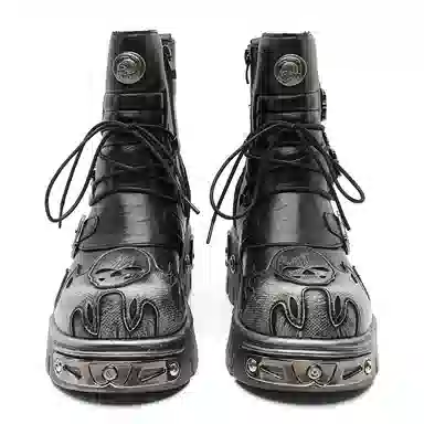 YEDANI Classic Skull Punk Boots