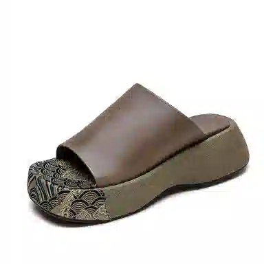 Jiezhou Retro Embroidered Slides